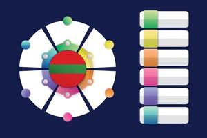 transnistrien flagga med infografisk design integrera med delad rund form vektor