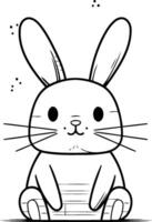 söt tecknad serie kanin. illustration av en söt kanin på en vit bakgrund. vektor
