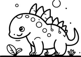 söt dinosaurie illustration. söt tecknad serie dino karaktär. vektor