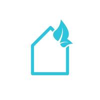 Öko Haus Symbol. isoliert auf Weiß Hintergrund. von Blau Symbol Satz. vektor