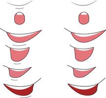 Lippen isoliert auf Weiß Hintergrund Karikatur Stil Vektor Illustration