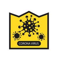 coronavirus infographic ikon. orsaken till en luftvägsinfektion. bakterier pandemi affisch. logotyp tecken isolerade vit bakgrund. vektor