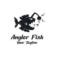 mächtig und einzigartig Angler Fisch Logo vektor