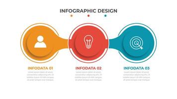 tidslinje infographic design med cirkel för företag mall. 3 steg. vektor