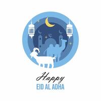 Lycklig eid al Adha affisch design vektor