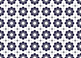 Symbol geometrisch dunkel Blau Blumen auf Weiß Hintergrund nahtlos Stoff ethnisch Muster zum Stoff Teppich Hintergrund Verpackung usw. vektor