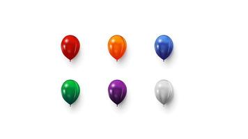 großer Satz Ballons lokalisiert auf weißem Hintergrund. realistische festliche Ballons für Ihr Design vektor