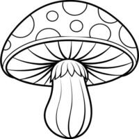 Pilz Gliederung Illustration Digital Färbung Buch Seite Linie Kunst Zeichnung vektor