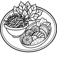 gyro mat översikt illustration digital färg bok sida linje konst teckning vektor