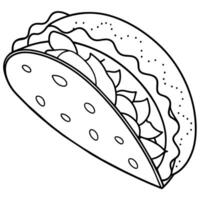 taco översikt illustration färg bok sida linje konst teckning vektor