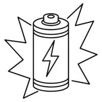 Energie Batterie Gliederung Illustration Digital Färbung Buch Seite Linie Kunst Zeichnung vektor