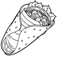 burrito digital översikt färg sida illustration vektor