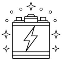 Energie Batterie Gliederung Illustration Digital Färbung Buch Seite Linie Kunst Zeichnung vektor