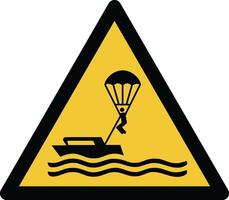 Parasailing iso Warnung Symbol vektor