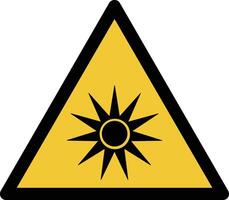 optisk strålning iso varning symbol vektor