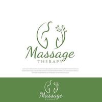 Frau Massage-Therapie-Logo-Vektor-Illustration, Massage-Symbol