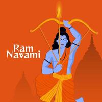 Happy Ram Navami Festival of India inlägg på sociala medier vektor