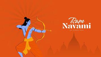 Happy Ram Navami Festival of India inlägg på sociala medier vektor