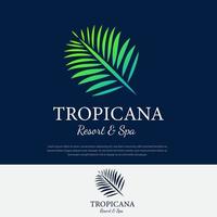 tropicana Logo Palmwedel. Resort- und Spa-Logo, Kosmetik, Schönheit vektor