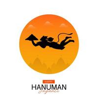 Lycklig hanuman jayanti social media posta de festival av Indien vektor