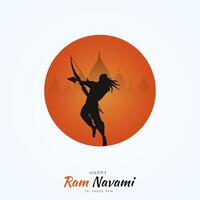 Happy Ram Navami Festival of India inlägg på sociala medier vektor