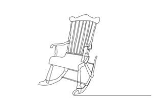 gammal årgång stol koppla av objekt ett linje konst design vektor