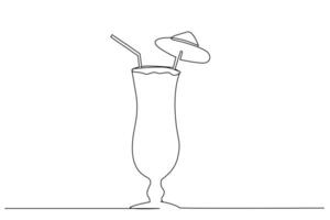 cocktail dryck Semester ett linje konst design vektor