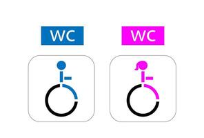 deaktiviert Rollstuhl Frau Mann Toilette Zeichen Symbol Design vektor