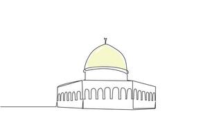 palestina jerusalem masjid aksa moské linje konst design vektor