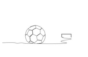 fotboll boll sport fotboll mål ett linje konst design vektor