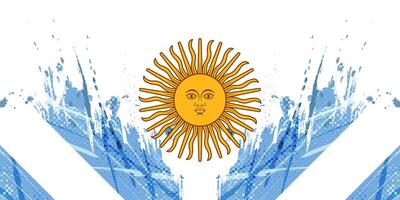 Argentinien Flagge im Grunge Bürste Farbe Stil mit Halbton bewirken vektor