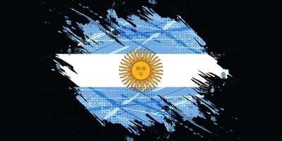 argentina flagga i grunge borsta måla stil med halvton effekt vektor