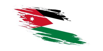 Jordan Flagge im Bürste Farbe Stil isoliert auf Weiß Hintergrund vektor