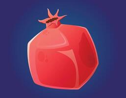 mogen hela röd granatäpple. isolerat tecknad serie illustration av frukt. vektor