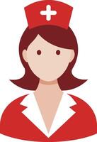 ein Karikatur von ein Frau tragen ein rot Hut und ein rot Bogen binden. vektor