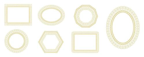 Gold dekorativ Frames einstellen vektor