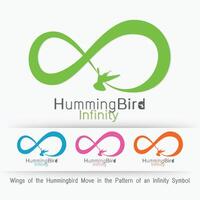 vingar av de kolibri flytta i de mönster av ett oändlighet symbol vektor