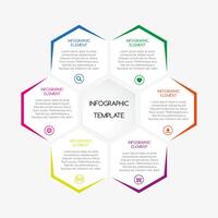 Infografik Vorlage mit Sechsecke mit Text zum Ihre Geschäft Projekt vektor