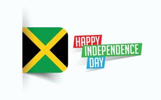 Lycklig oberoende dag av jamaica illustration, nationell dag affisch, hälsning mall design, eps källa fil vektor