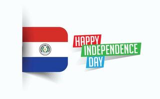 Lycklig oberoende dag av paraguay illustration, nationell dag affisch, hälsning mall design, eps källa fil vektor