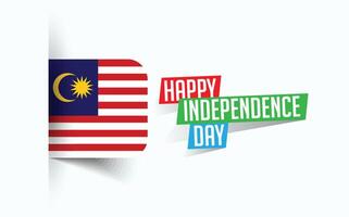 glücklich Unabhängigkeit Tag von Malaysia Illustration, National Tag Poster, Gruß Vorlage Design, eps Quelle Datei vektor