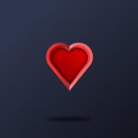 ikon logotyp design hjärta 3d Färg röd enkel elegant eps 10 vektor