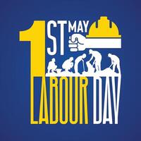 Lycklig arbetskraft dag. 1:a Maj. internationell arbetskraft dag - arbetstagare dag design vektor