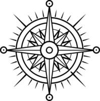Kompass Symbol. Gliederung Kompass Symbol zum Netz Design isoliert auf Weiß Hintergrund vektor