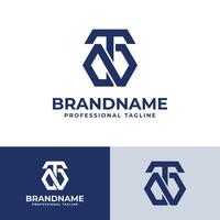 Briefe nicht oder tn Monogramm Logo, geeignet zum Geschäft mit nicht oder tn Initialen vektor