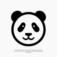 panda ansikte silhuett logotyp ikon vektor