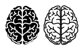 mänsklig hjärna ikon, hjärna logotyp design vektor