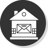 Haus Mail Glyphe grau Kreis Symbol vektor