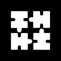 Puzzle-Glyphe invertiertes Symbol vektor