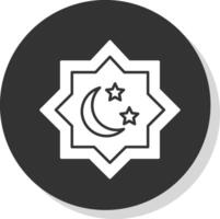 islamisch Star Glyphe grau Kreis Symbol vektor